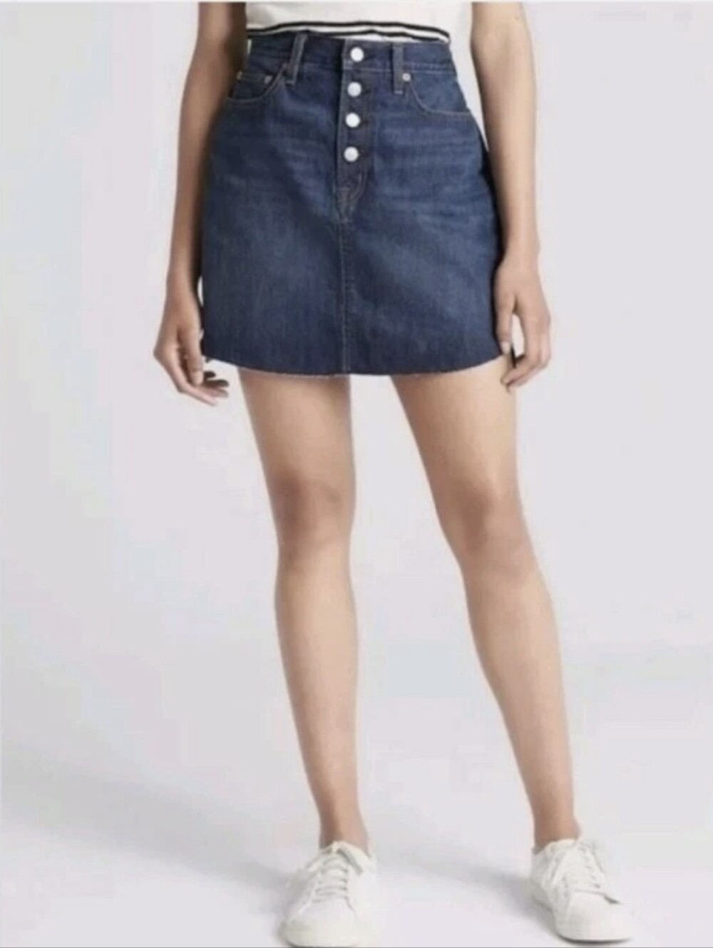 Gap Denim Button-Front Mini Skirt Sz 30